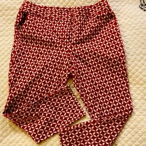 Ann Taylor Red Pattern Pants
